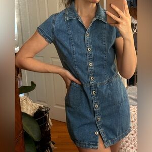 Denim Button-Up Mini Dress